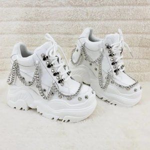 White Space Candy Platform Hidden Wedge Chain Sneakers